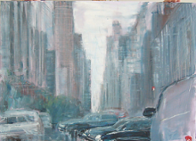 Manhattan poranek  Olej format 50 x 70 cm.  700 zł.